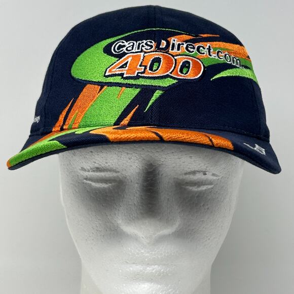 Vintage NASCAR Cars Direct 400 Hat Cap Las Vegas Motor Speedway Strapback Blue - Picture 2 of 9
